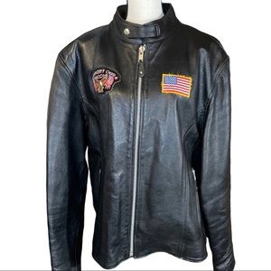 FMC mens leather biker jacket